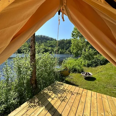 Lüks kamp alanı Glamping On Idyllic Lake, Paddle Boards & Rowboat Porsgrunn